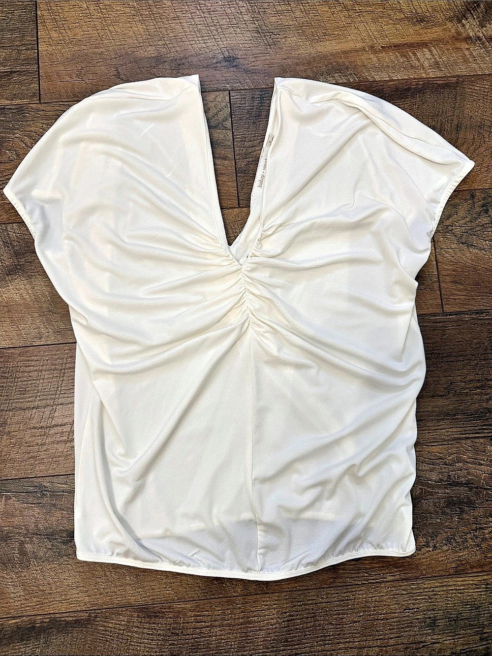 bishop + young Ruched White Tank Top Like New